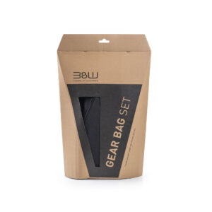 B&W International Gear Bag Set – Taschenset für den sicheren Transport von Fahrradkleinteilen, verpackt in nachhaltiger Kartonverpackung.